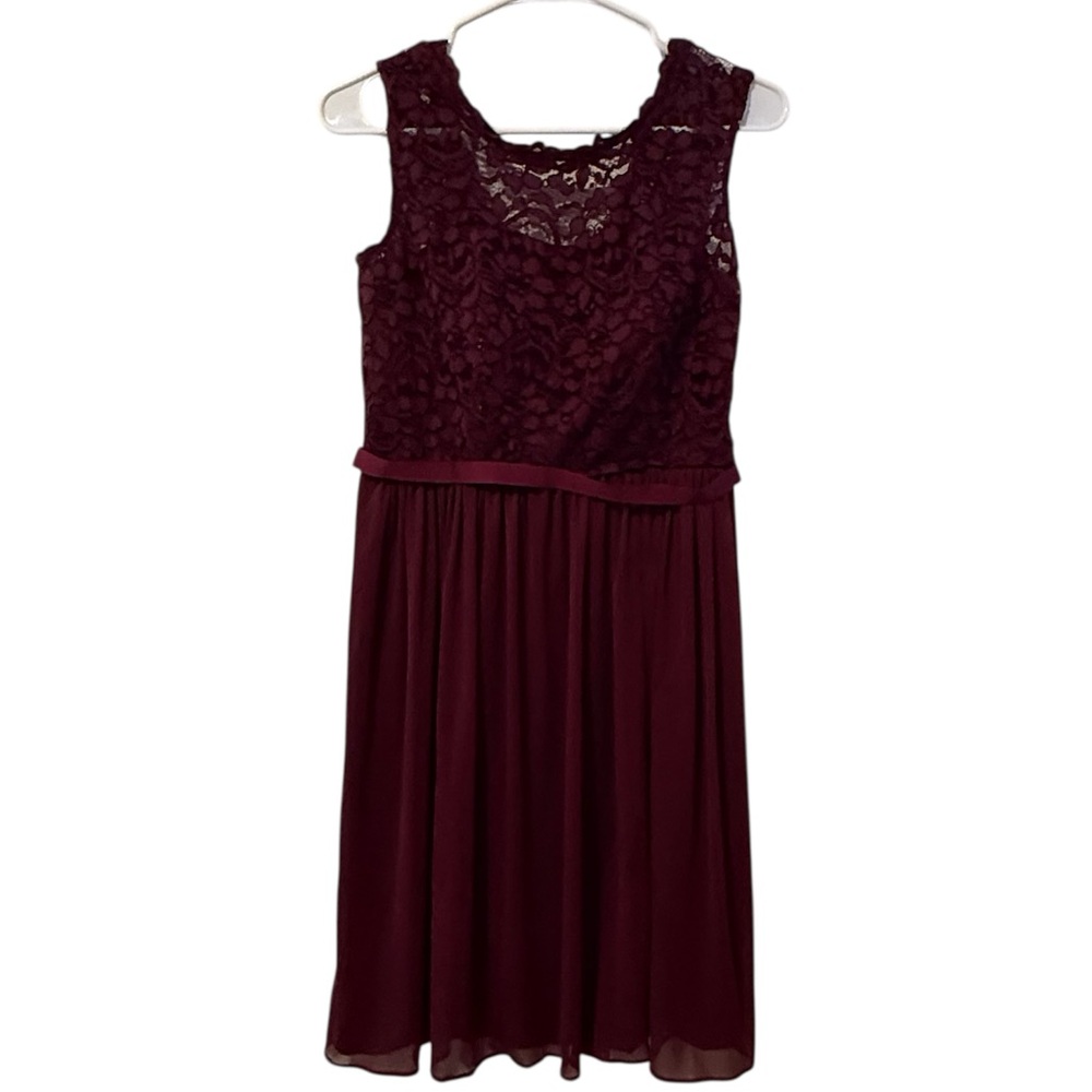 Elegant Burgundy Lace Dress Davids Bridal Size 6